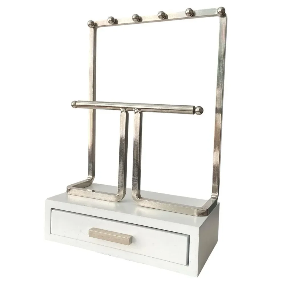 Cynthia Rowley Silver and White Jewelry Organizer with Drawer